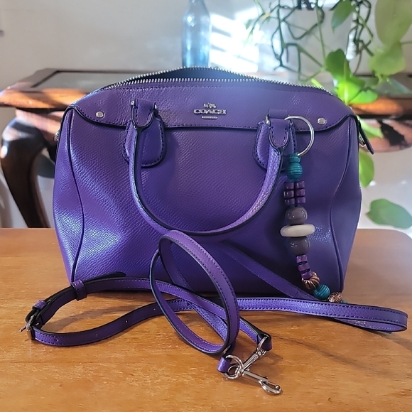 Coach Vibrant Purple Leather Satchel - Picture 4 of 16